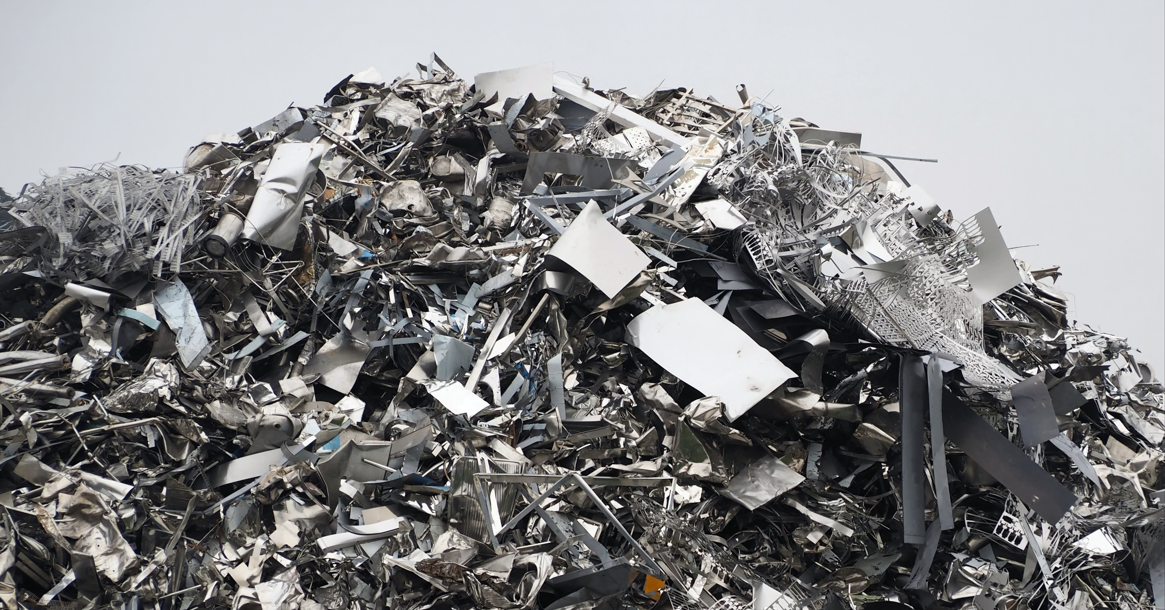 A pile of aluminum about to be recycled