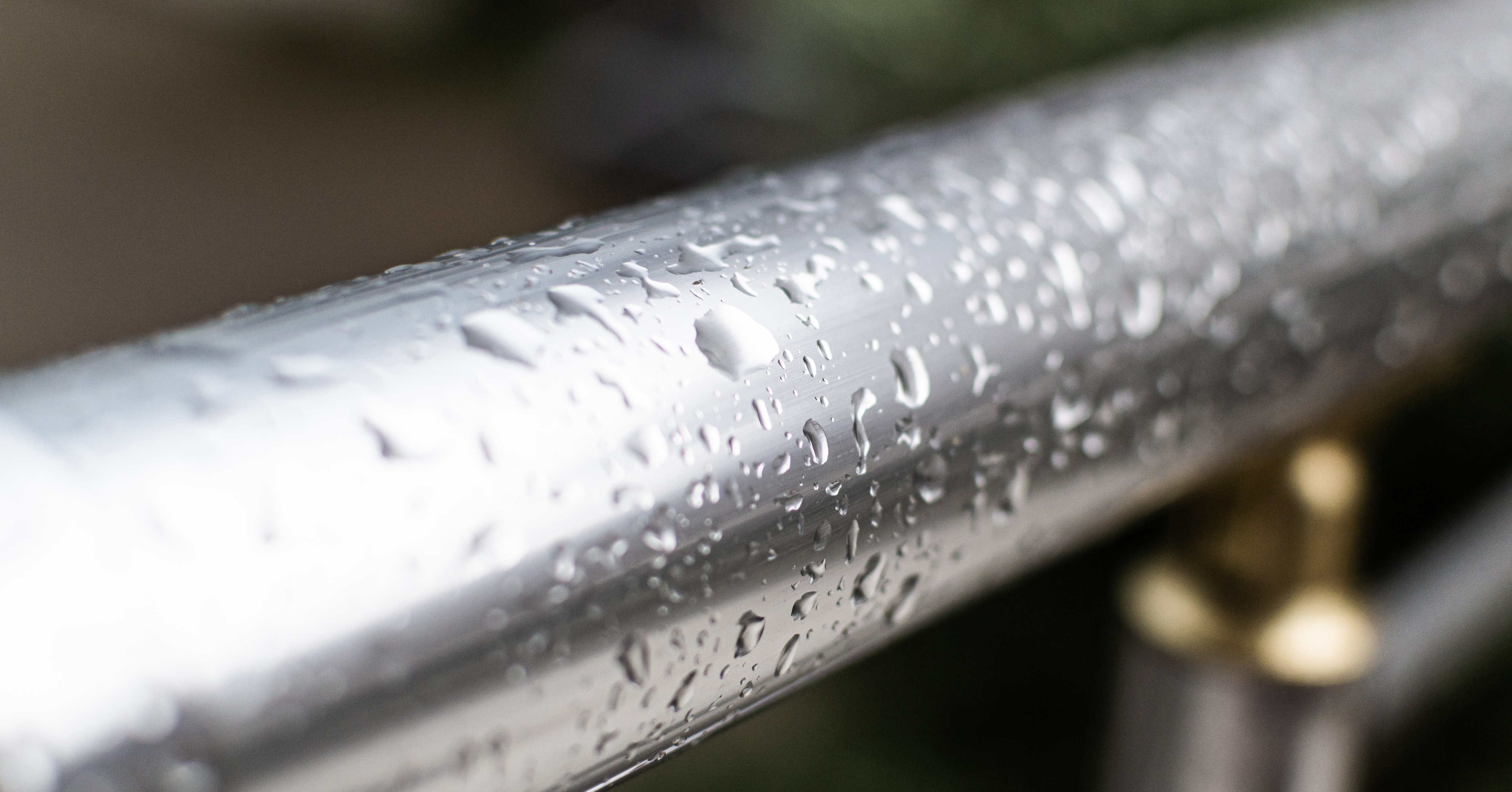A closeup of an aluminum handrail system